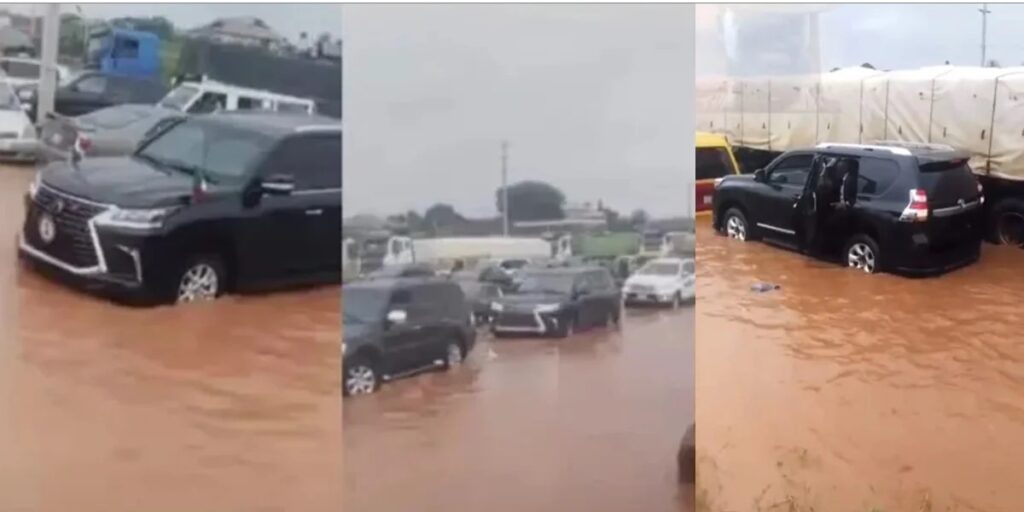 Obaseki's convoy stranded in Sapele road flood