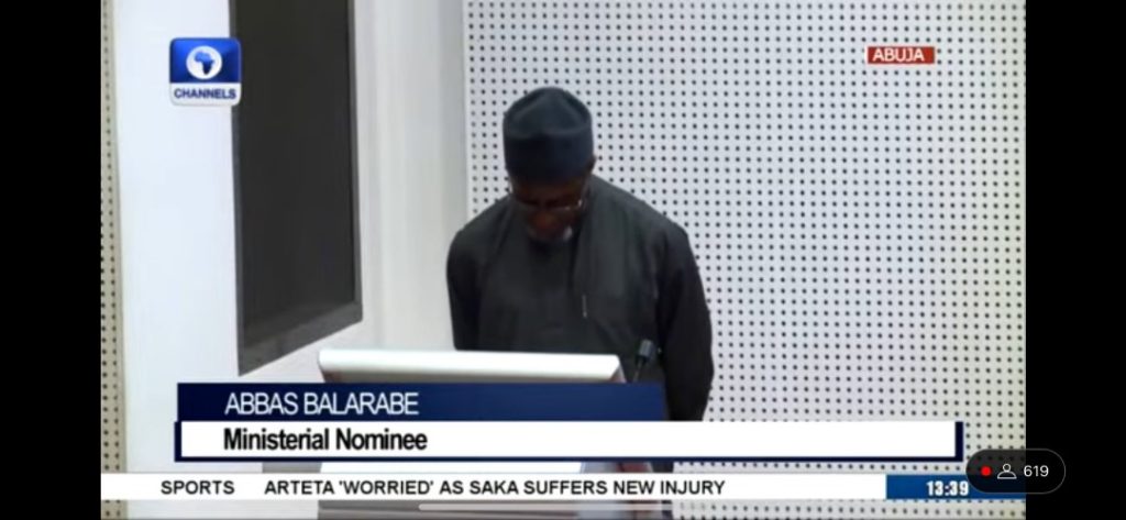 Ministerial nominee, Balarabe Abbas, slumps during screening