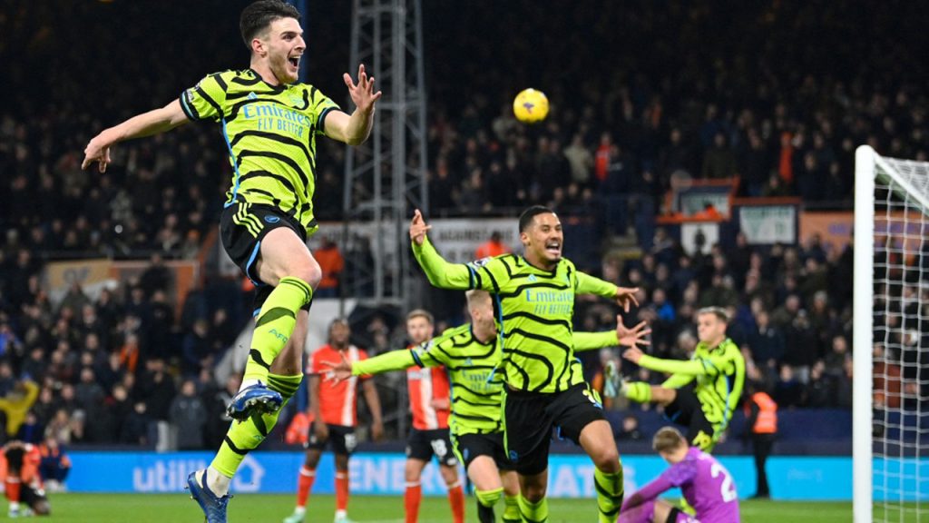 Rice caps Arsenal fightback in seven-goal thriller at Luton