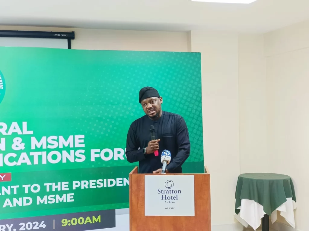 Mr Temitola Adekunle-Johnson, Senior Special Assistant to the President on Micro, Small and Medium Enterprises (MSMEs) and Job Creation, Office of the Vice-President